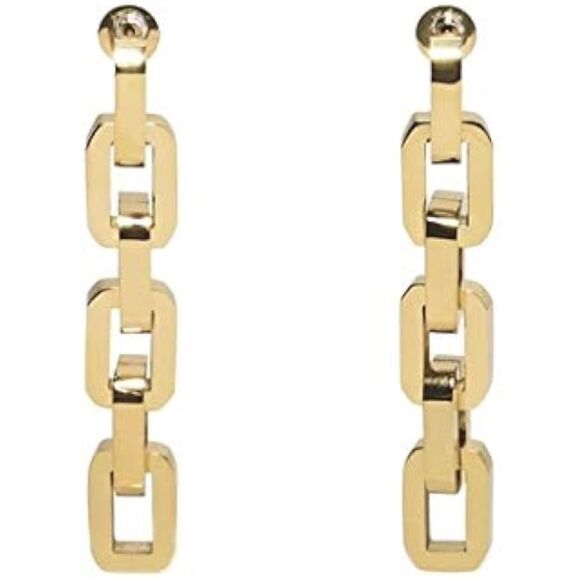 Eddie Borgo Supra Link Earrings 12k Gold -New - Picture 1 of 7